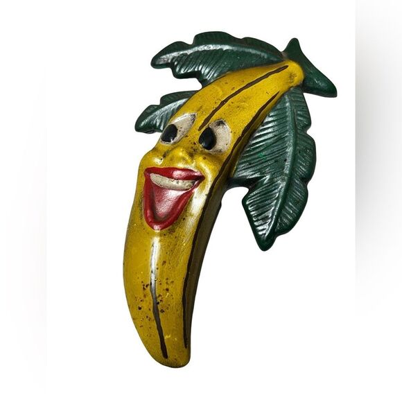 Vintage 70s Anthropomorphic Ceramic Fruit Kitchen Wall Hangings Retro Home Decor - Picture 3 of 11